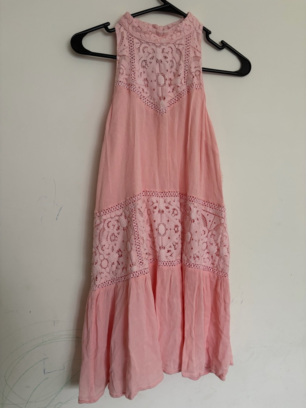 Gianni Bini Floral Lace Cutout Spring Slip Dress Keyhole Boho Dainty Festival